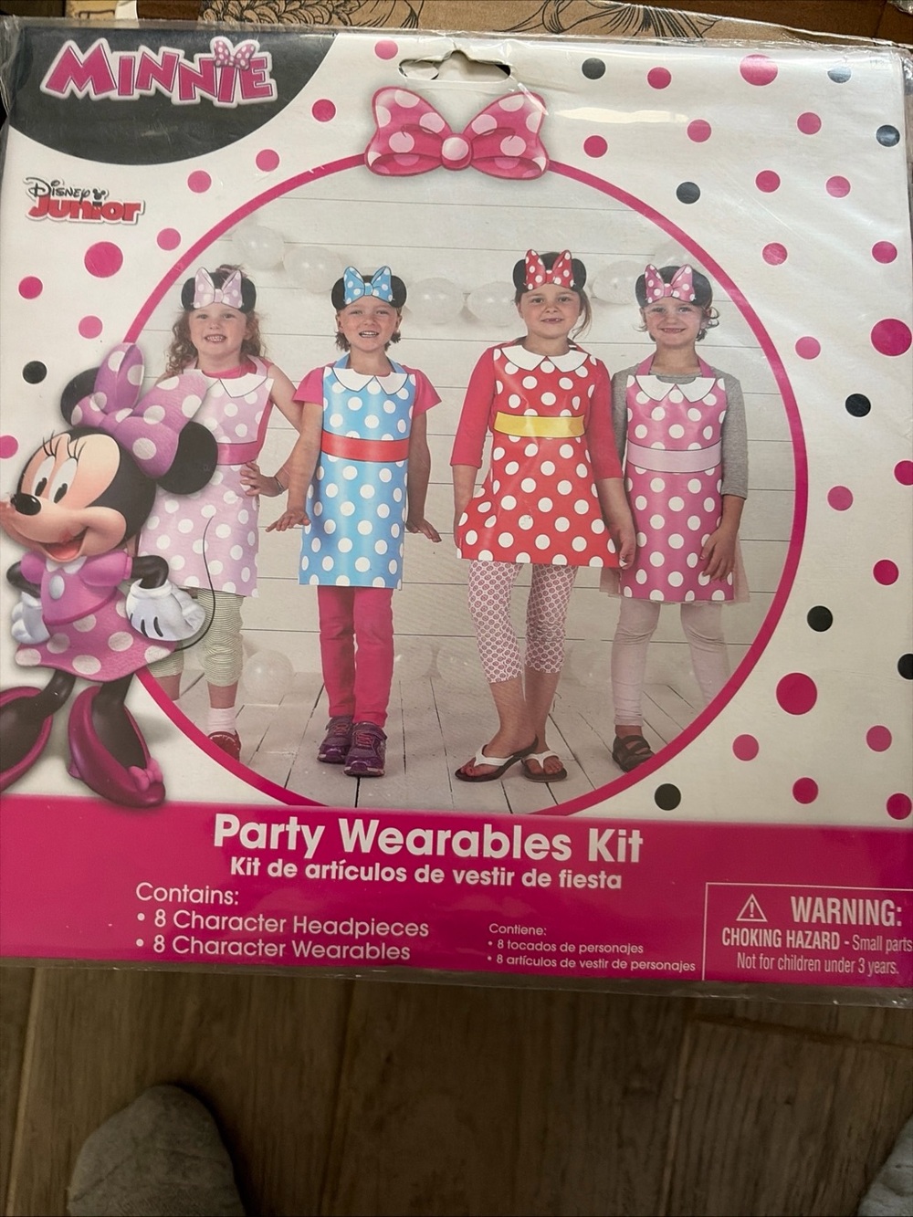 Disney Minnie Mouse Polka Dot Kids Party Wearables Kit - Pink/Blue/Red